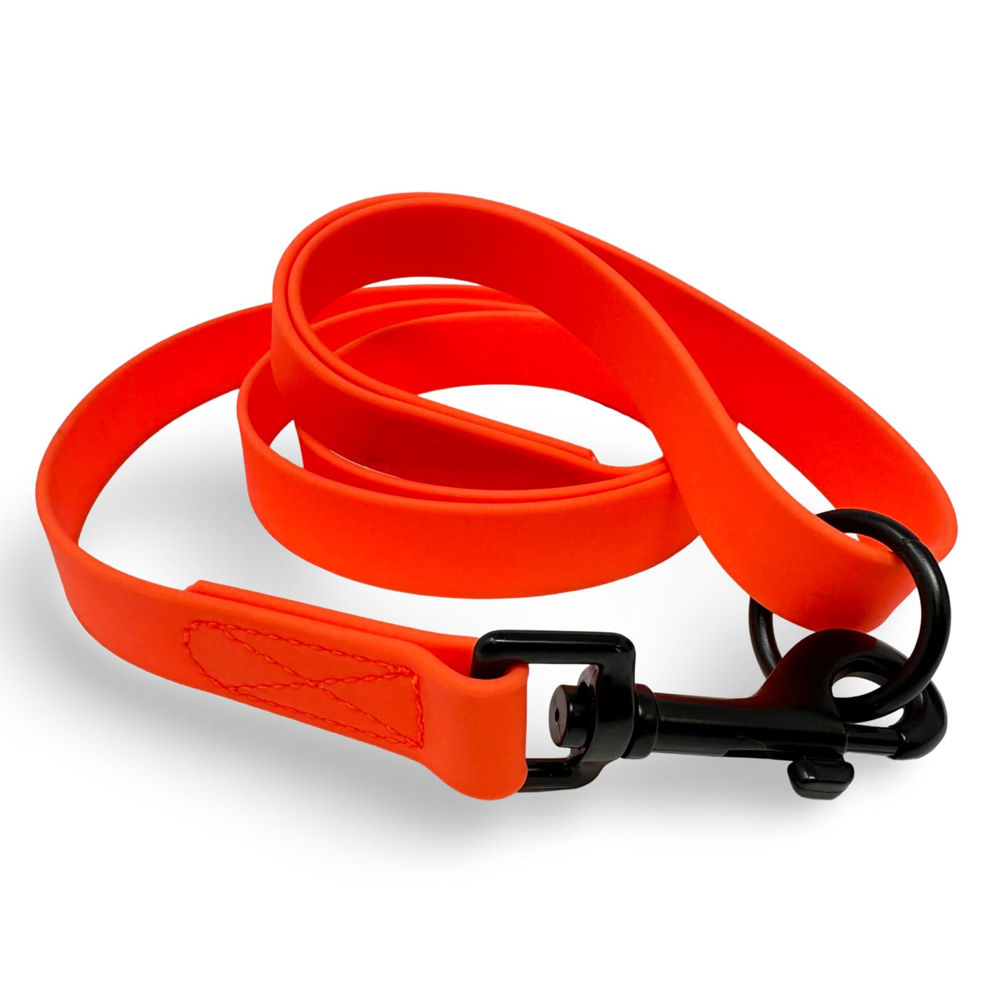 Waterproof Daily Dog Training Leash Working Dog Leash Strong Over Shoulder Leash Cross Body Leash Coated Webbing Leash (Orange W 3/4" * L 4)