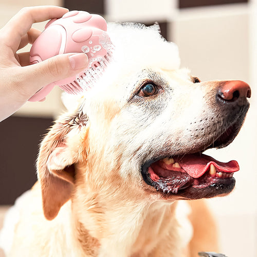 Silicone Pet Bath Brush with Shampoo Dispenser